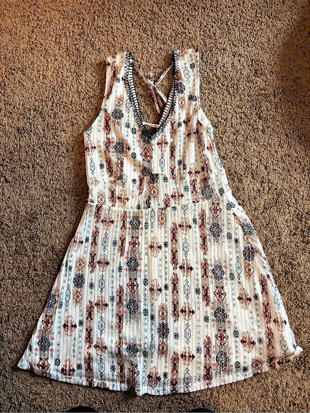 Three Pink Hearts Printed Mini Dress Size Large